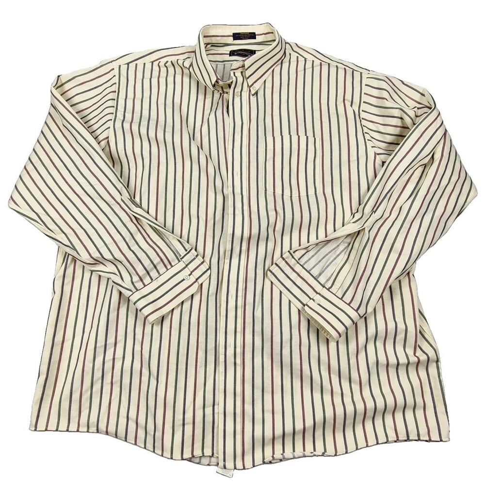 Arrow Shirt Mens 4XLT Multicolor Stripe Long Sleeve Button Down Oxford USA